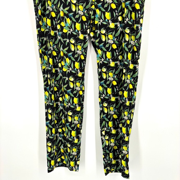 Wildfang Empower Trouser Straight Leg Lemon Print Black Pants Floral Size 14 - Picture 10 of 15
